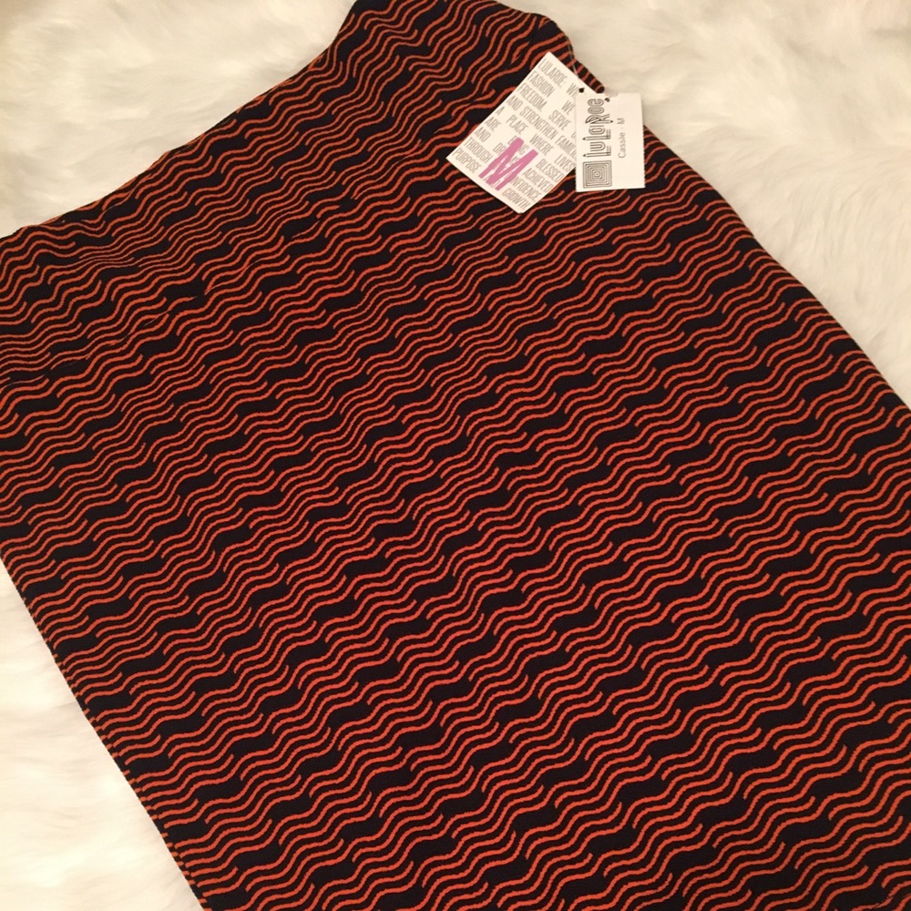 LulaRoe | NWT Orange & Blue Cassie Skirt